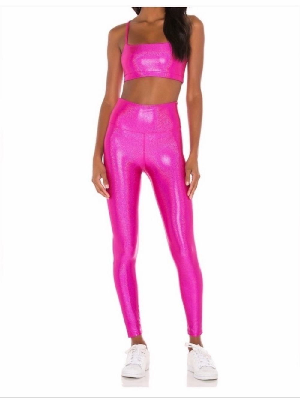Beach Riot Metallic Hot Pink High-Waist Leggings